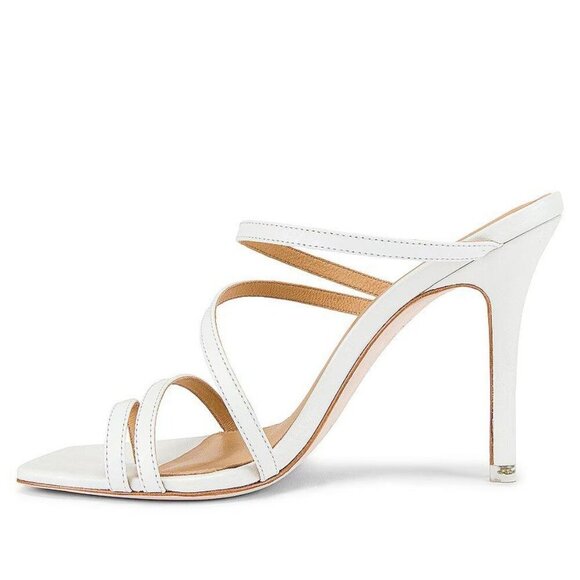 BLACK SUEDE STUDIO Cindy Sandals in White Leather 38 Womens High Heels - Picture 4 of 16